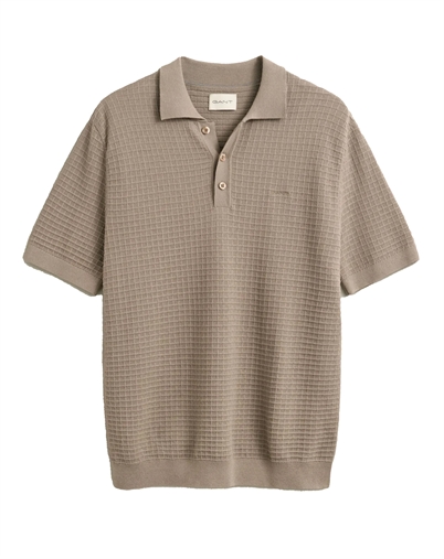 Gant - Cotten Texture Polo - Mist Taupe